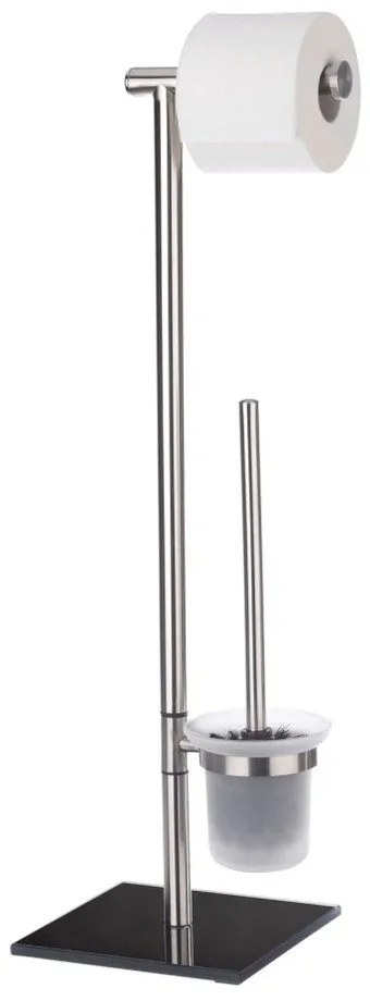 Porta carta igienica e portascopino in acciaio inox Lima - Wenko