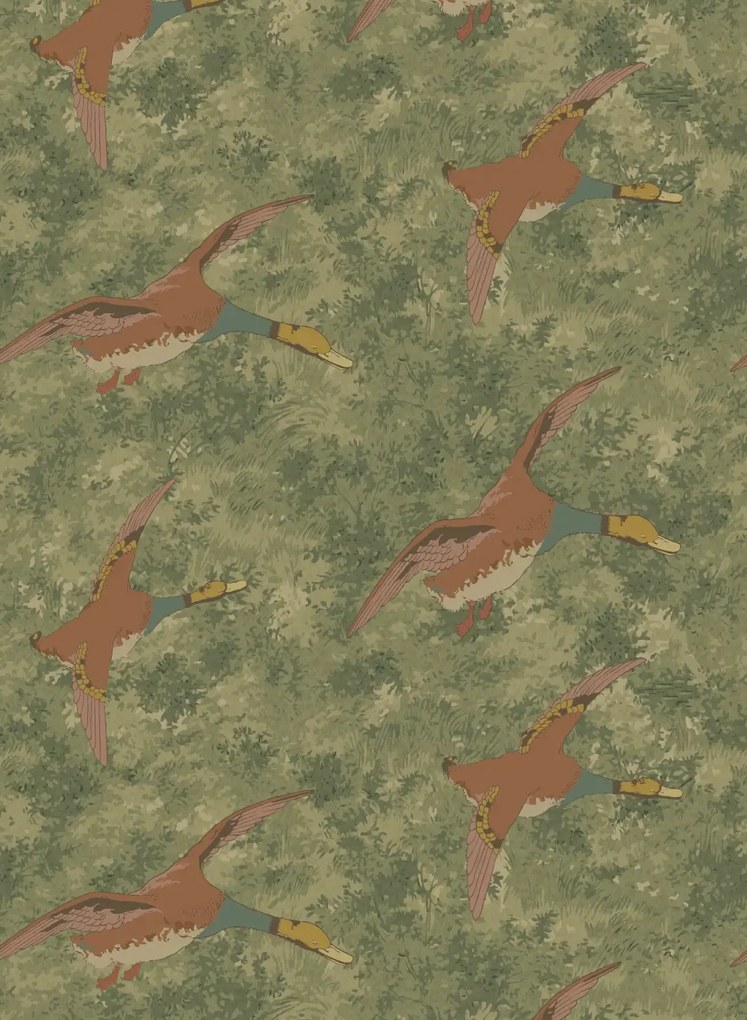 Mulberry Home Carta da parati Forest Ducks - Lovat
