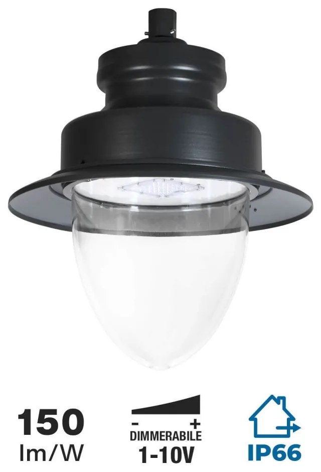 Lampione Stradale LED 65W IP66 Dimmerabile 1-10V con driver Philips Colore Bianco Naturale 4.000K