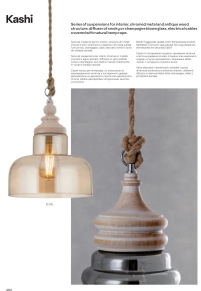 Redo 01-1399 - Lampadario a sospensione con filo KASHI 1xE27/42W/230V