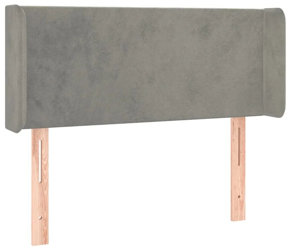 Testiera a led grigio chiaro 83x16x78/88 cm in velluto