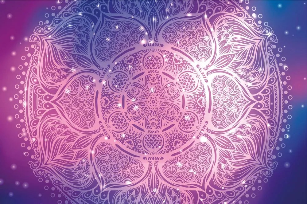 Carta da parati – Mandala indiano con sfondo galattico