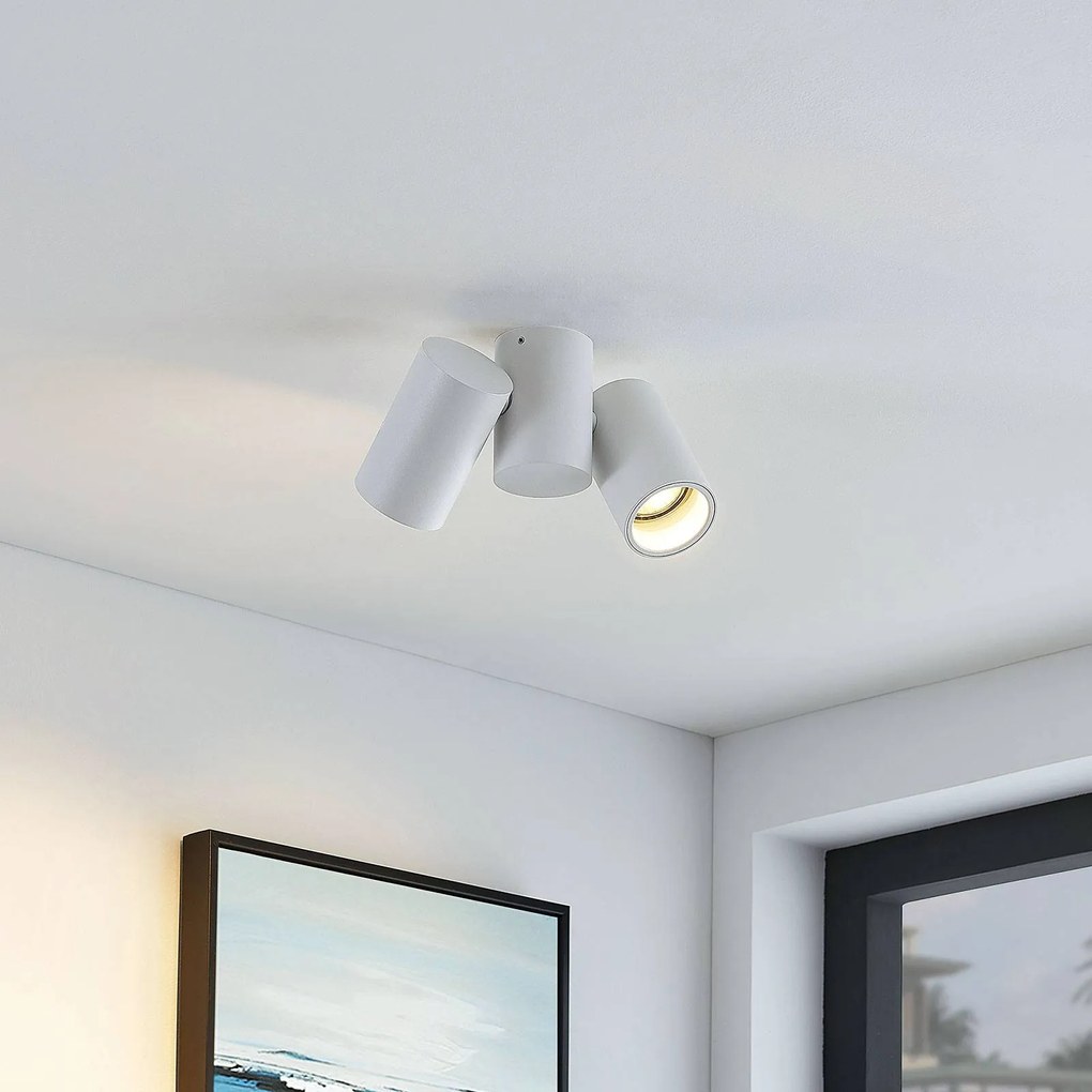 Plafoniera soffitto Gesina Arcchio, dimmerabile, Bianco / Opale, Soggiorno / Sala da pranzo, Alluminio, Moderno, Plafoniera