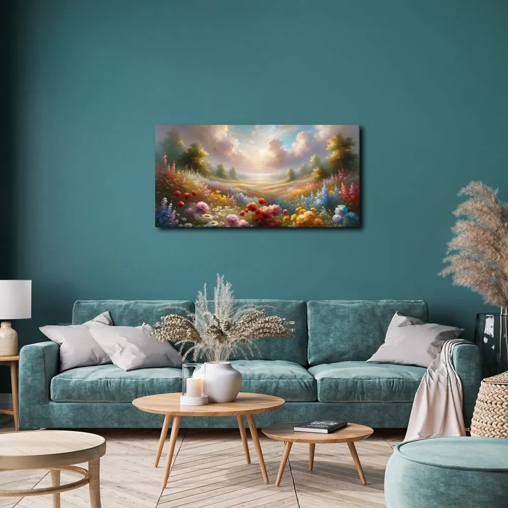 Quadro su tela – Valle fiorita e soleggiata