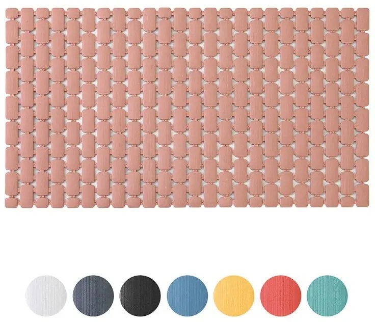 Tappetino antiscivolo doccia rosa 40x73 cm in plastica Spring