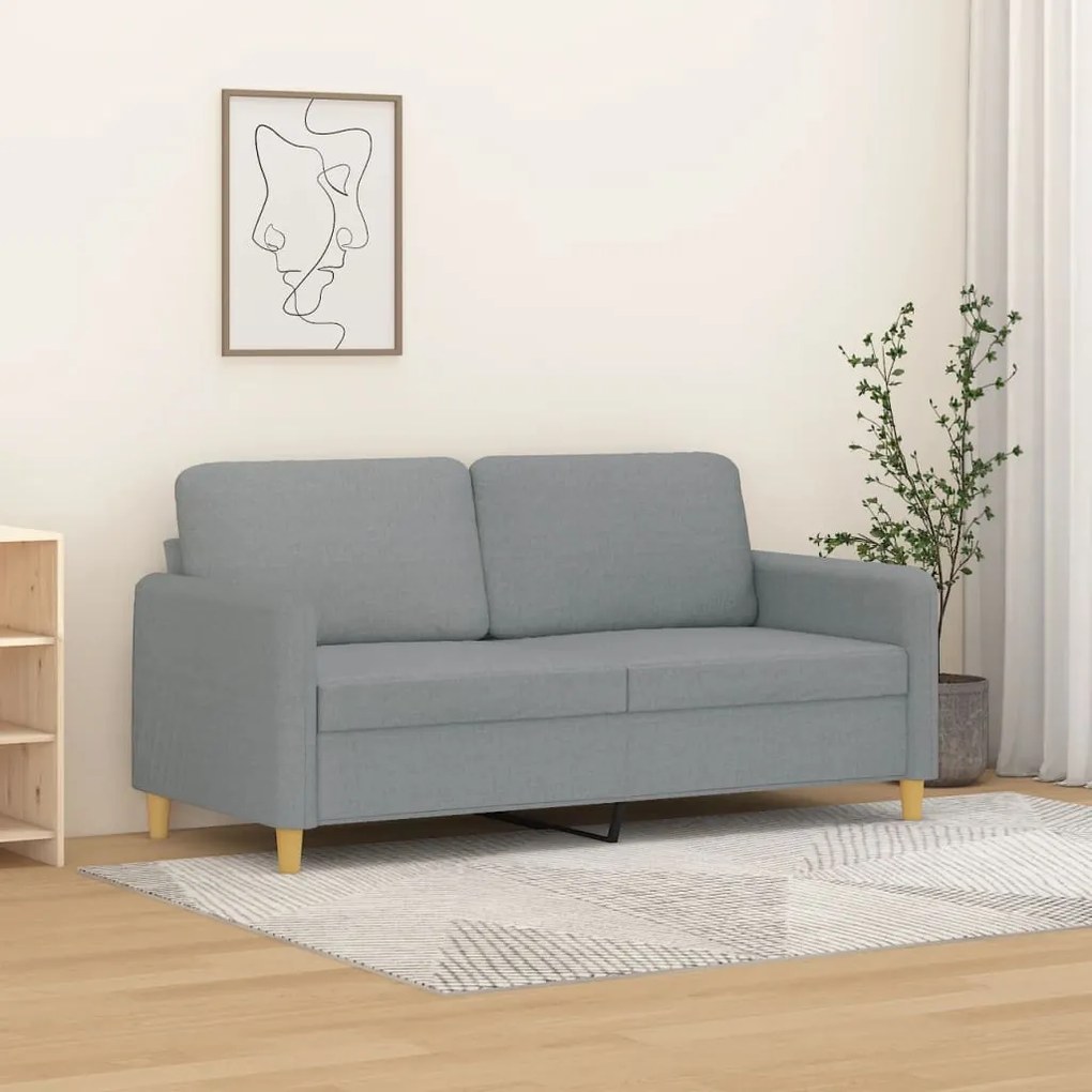 Divano A 2 Posti Grigio Chiaro 140 Cm İn Tessuto /