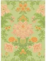 Cole & Son Carta da parati Poppies - Peach/ Marigold and Grass on Soft Green