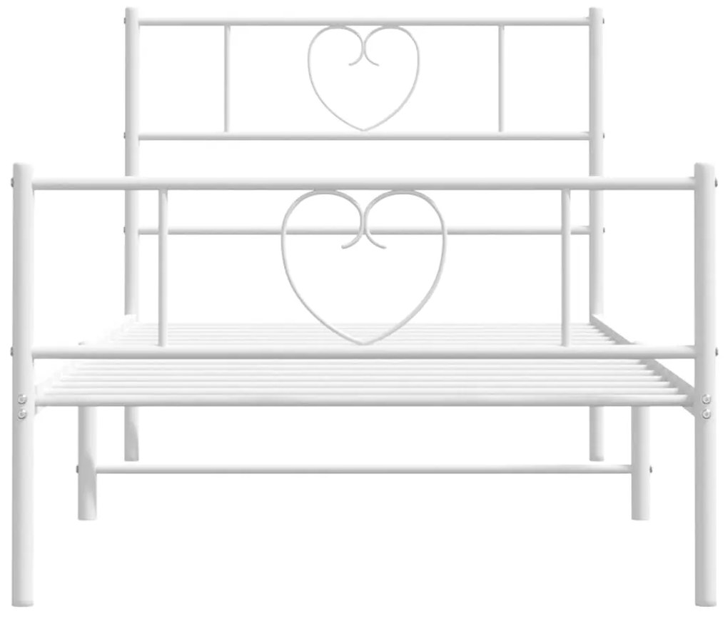 Giroletto con testiera e pediera metallo bianco 100x190 cm