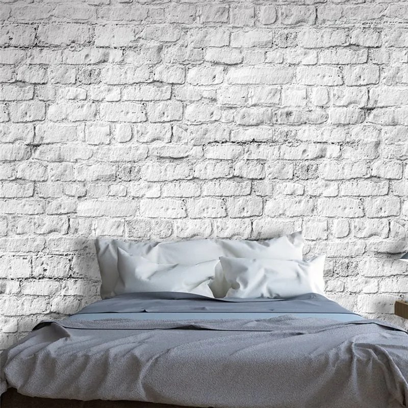 Fotomurale  White brick  Colore Bianco, Dimensioni e Misure 200x140