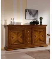 Madia credenza 2 ante 6 cassetti noce bassano l.210 p.53 h. 115