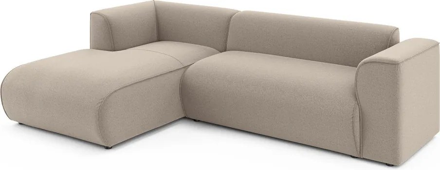 Divano angolare marrone chiaro (con penisola a sinistra/con chaise lounge) Merid – Ropez