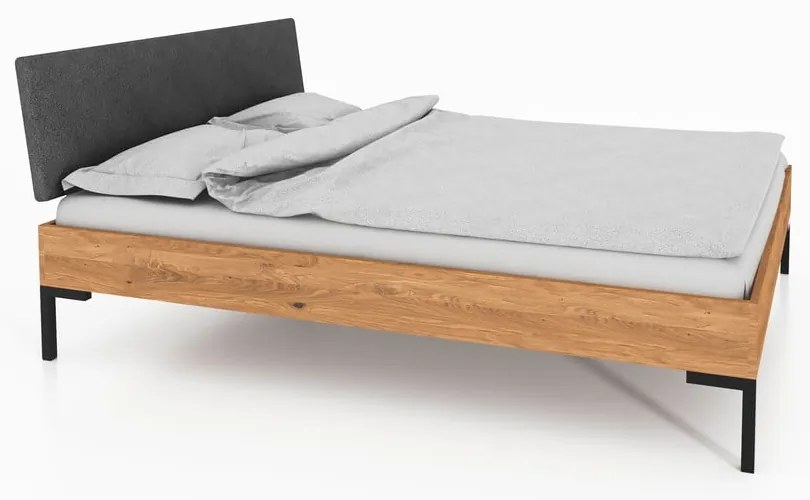 Letto matrimoniale in rovere con testiera imbottita 140x200 cm Abies 1 - The Beds