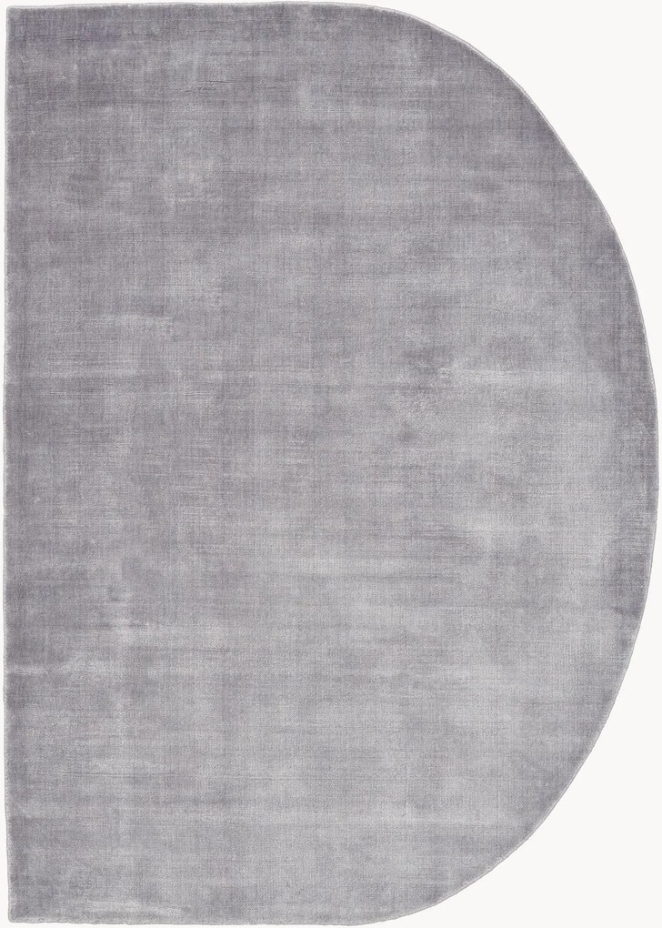 Tappeto semicircolare in viscosa Duetto, tessuto a mano