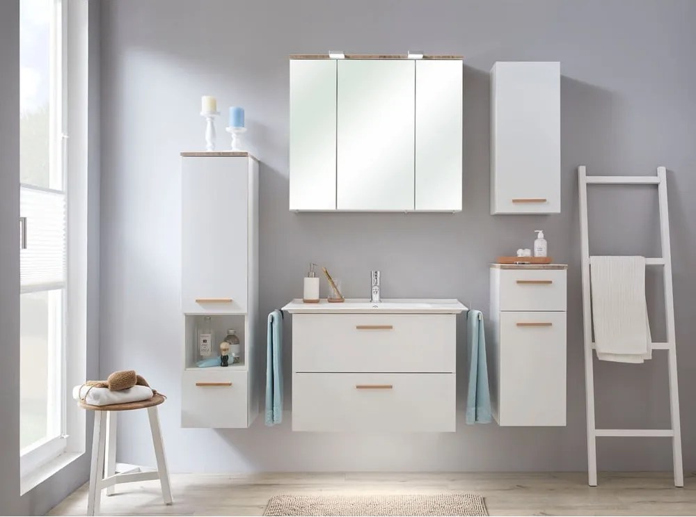 Lavabo in ceramica bianca senza miscelatore 80x47 cm Set 931 - Pelipal