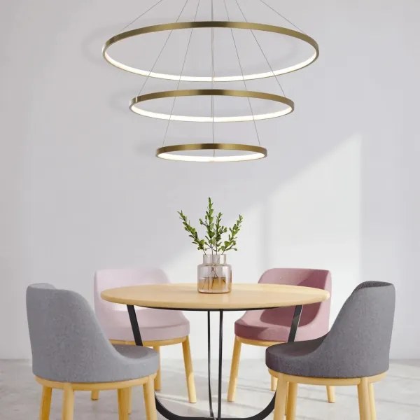 Lampadario LED a sospensione con filo LEA LED/60W/230V 4000K diametro 80 cm oro