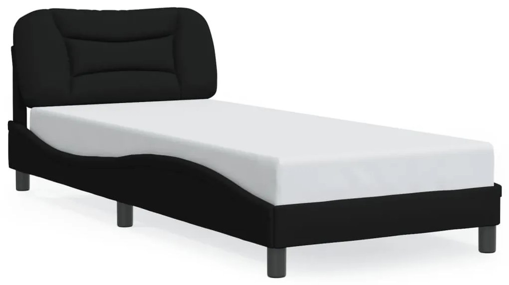 Giroletto Con Led Senza Materasso Nero 90x200 Cm İn Tessuto /