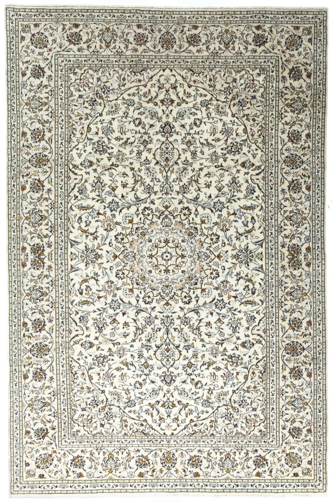 Kashan Tappeto 310 x 200 Beige (Iran) Annodato A Mano