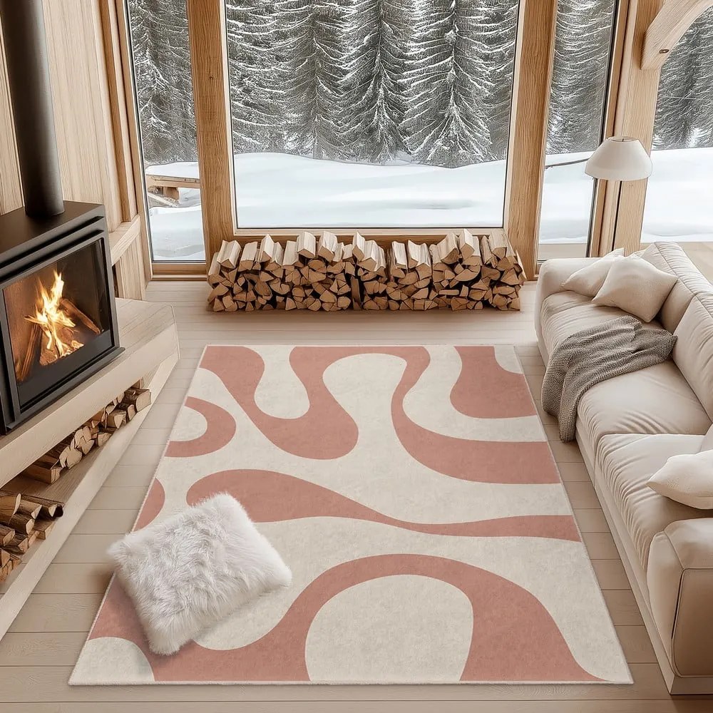 Tappeto rosa lavabile 60x100 cm Strawberry Latte – Mila Home