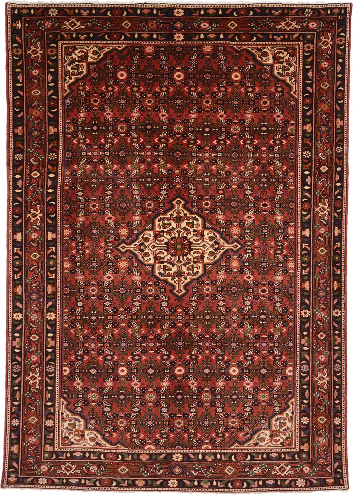 Hosseinabad Tappeto 210 x 300 (Iran) Annodato A Mano