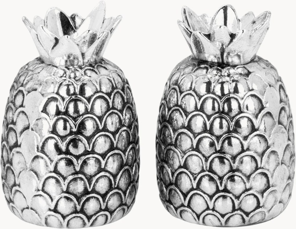 Set saliera e pepiera placcate in argento Pineapple, set da 2