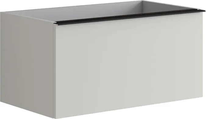 Mobile da bagno sospeso sotto lavabo L 80 x H 40 x P 45.5 cm grigio laccato opaco, 2 cassetti Pixel