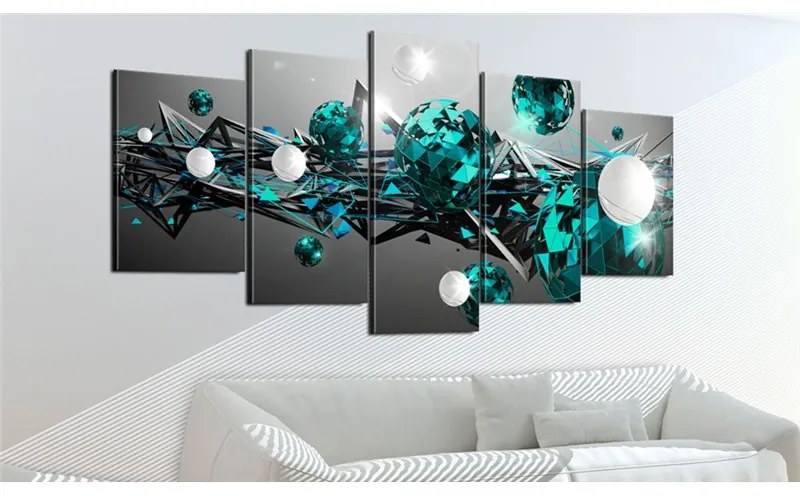 Quadro Turquoise Solar System  Colore Nero, Dimensioni e Misure 200x100