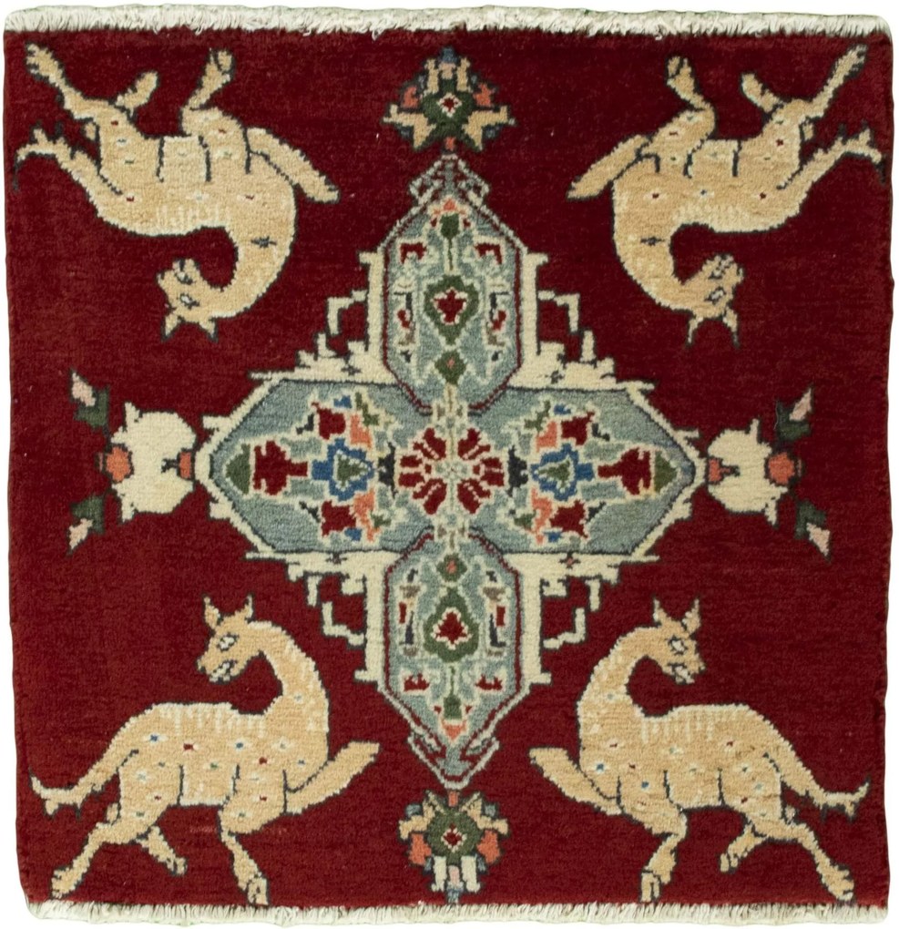 Shiraz Tappeto persiano 50x50 Rosso (Iran) Annodato A Mano