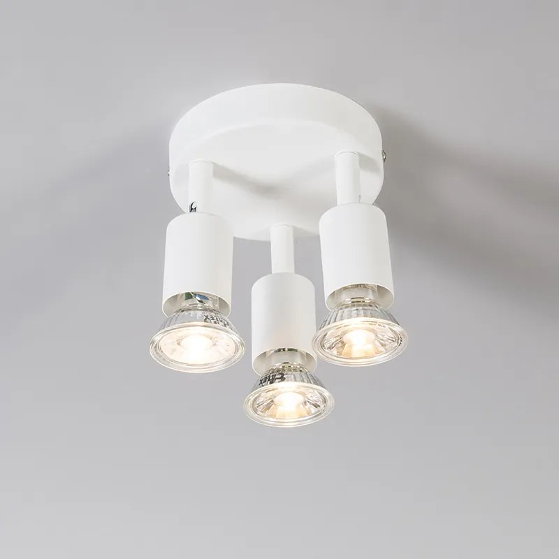 Faretto moderno bianco orientabile rotondo 3 luci - Jeany