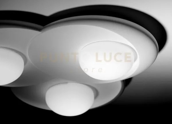 Pitane parete/soffitto in gesso con vetro 3 luci attacco gx53 41x41cm