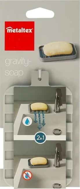 Portasaponetta grigio in plastica Gravity – Metaltex
