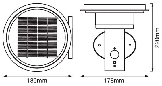 Ledvance - Luce solare dimmerabile a LED con sensore CIRCLE LED/6W/3,2V IP44