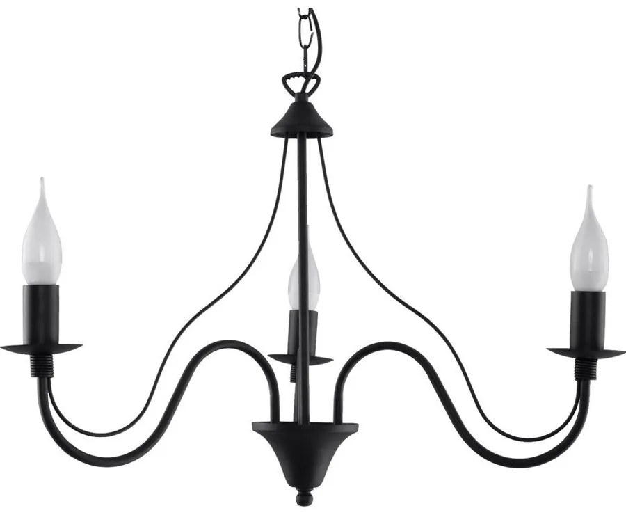 Lampadario nero in metallo ø 60 cm Fiorano – Sollux