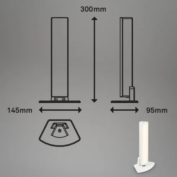 Briloner 7474-016 - Lampada da tavolo LED ricaricabile 7W 3000K bianco
