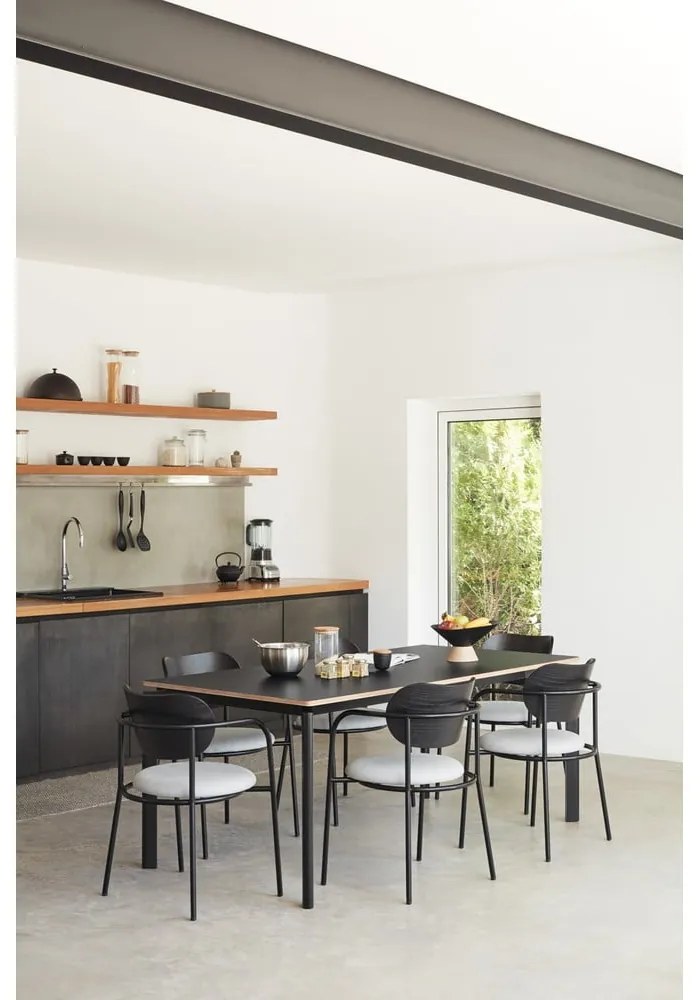 Sedia da pranzo nera e grigia in frassino Eclipse - Teulat