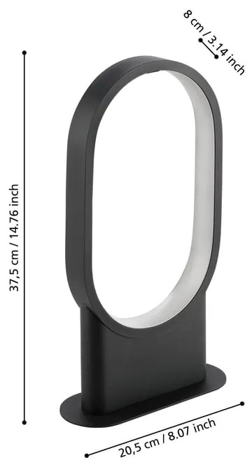 Lampada da tavolo LED Codriales nero, luce calda 1500 LUMEN