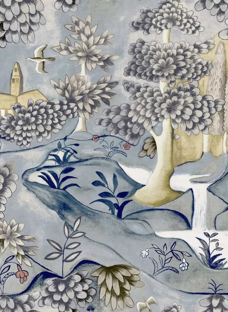 Zoffany Carta da parati Verdure - Lead Blue