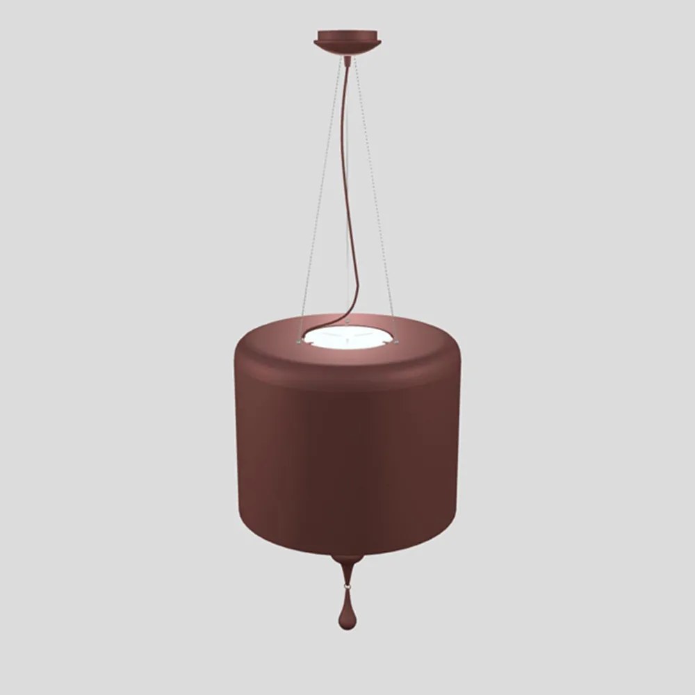 Lampadario Contemporaneo Eva In Plastica Rosso Alluminio 4 Luci