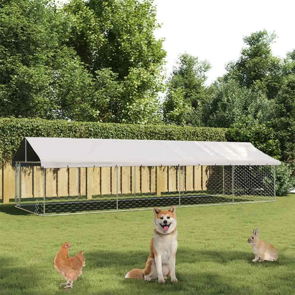Gabbia Per Cani Da Esterno Con Tetto 600x200x150 Cm /