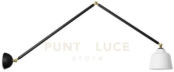 Neoretro applique da parete 1 luce grande snodabile d.17,5cm montat...