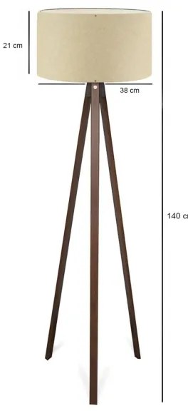 Lampada da terra AYD 1xE27/40W/230V beige/marrone