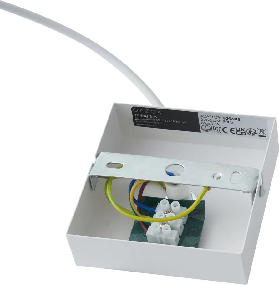 Alimentatore per binario monofase con piastra di montaggio quadrata bianca - Iconic