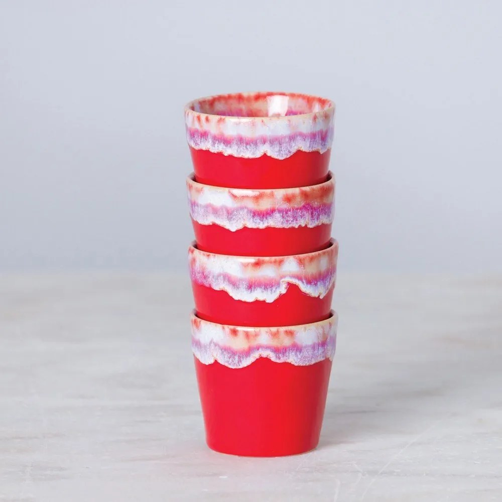 Tazza da espresso in gres rosso e bianco, 90 ml Grespresso - Costa Nova