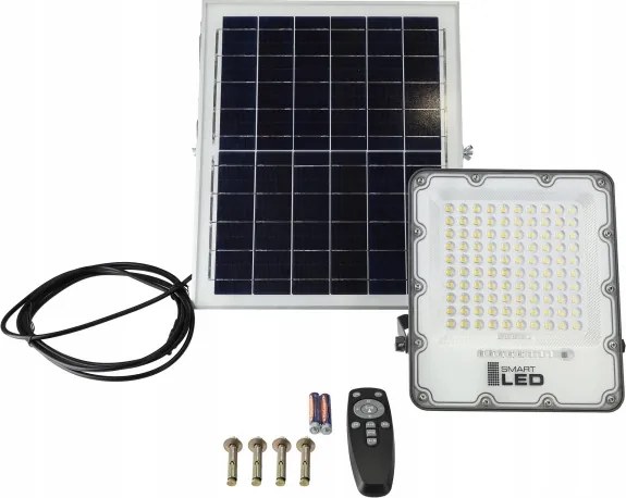 Proiettore solare dimmerabile LED/150W/3,2V 5000K 15000 mAh IP65 nero + telecomando