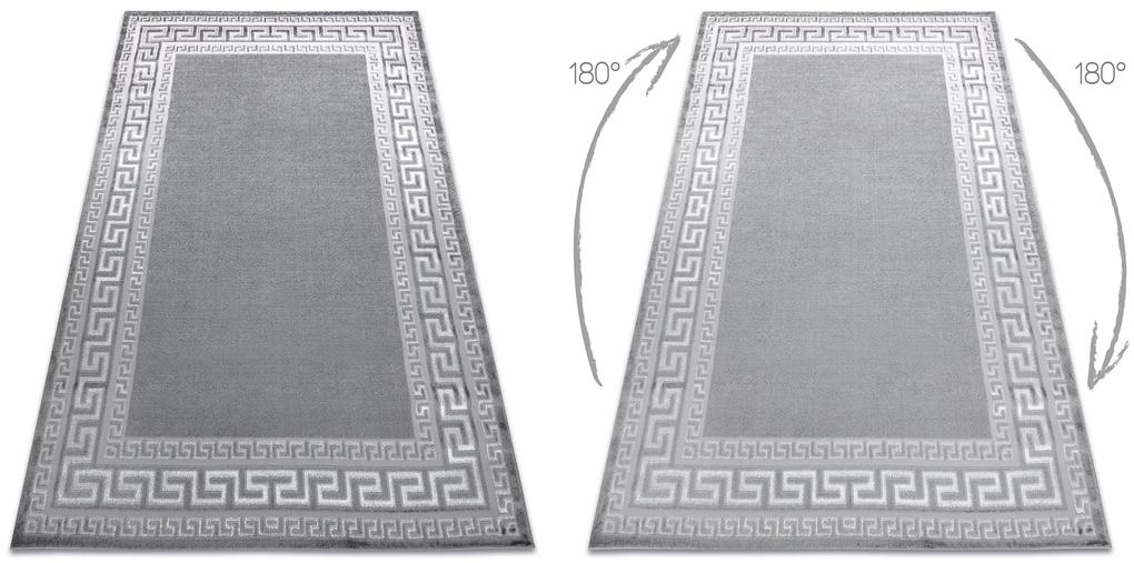 Tappeto MEFE moderno  2813 Telaio, chiave greca - Structural due livelli di pile grigio