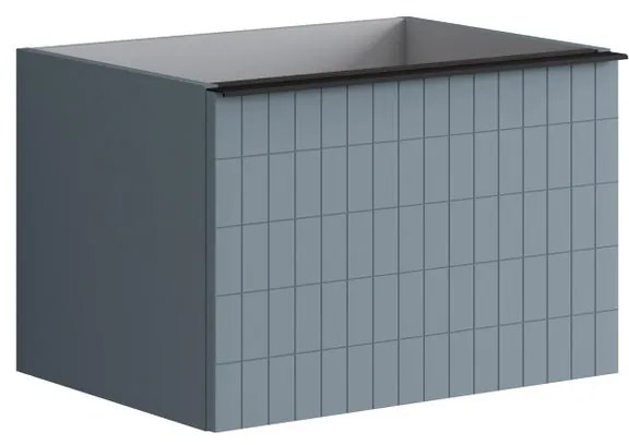 Mobile bagno con lavabo L 80 x H 40 cm indaco/grigio carbone 1 cassetto per vasca a sinistra Pixel