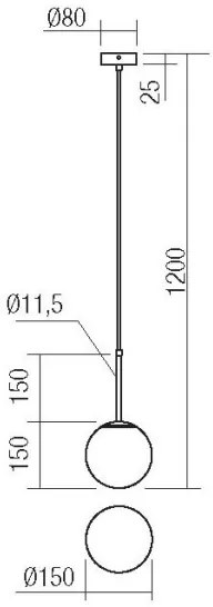 Redo 01-2623 - Lampadario a sospensione con filo NIVA 1xE14/28W/230V