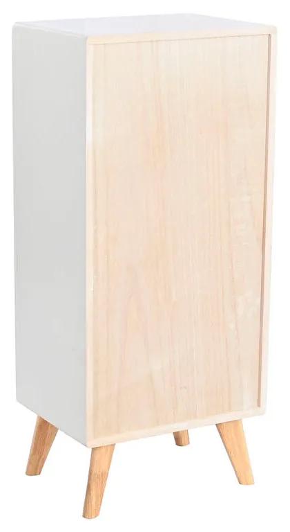 Cassettiera DKD Home Decor Bianco Rattan Legno di  paulownia 40 x 30 x 90 cm
