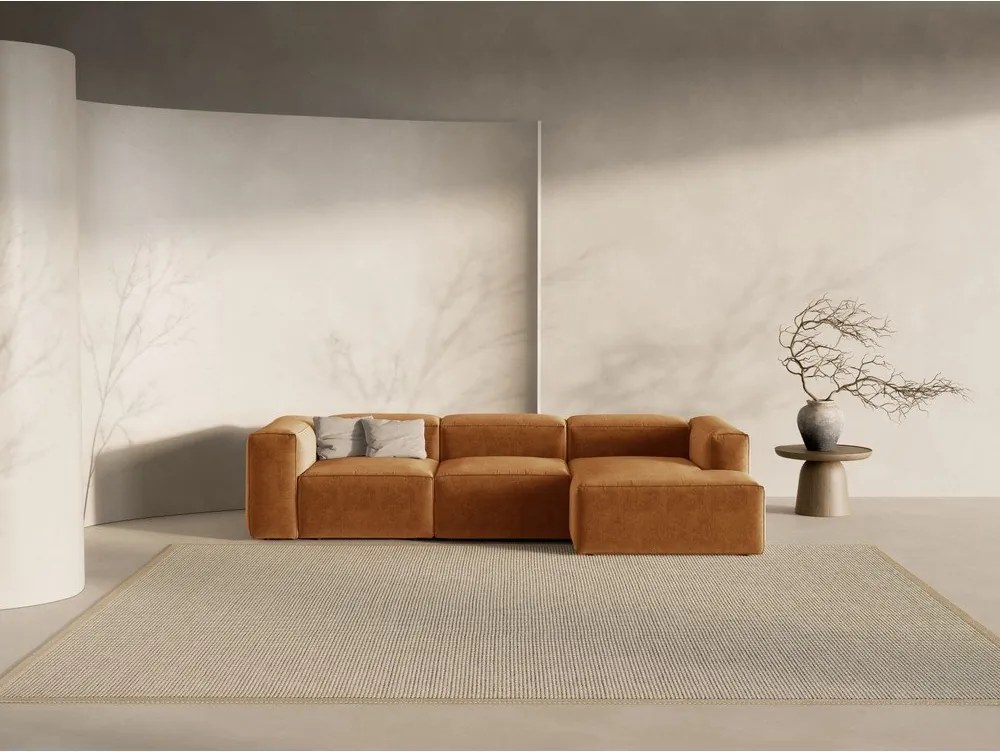 Divano angolare color mattone (con penisola a destra/con chaise lounge) Bergamo – Cosmopolitan Design