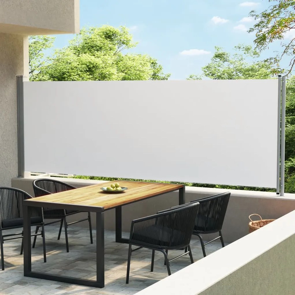 Tenda Laterale Retrattile Per Patio 600x160 Cm Crema /