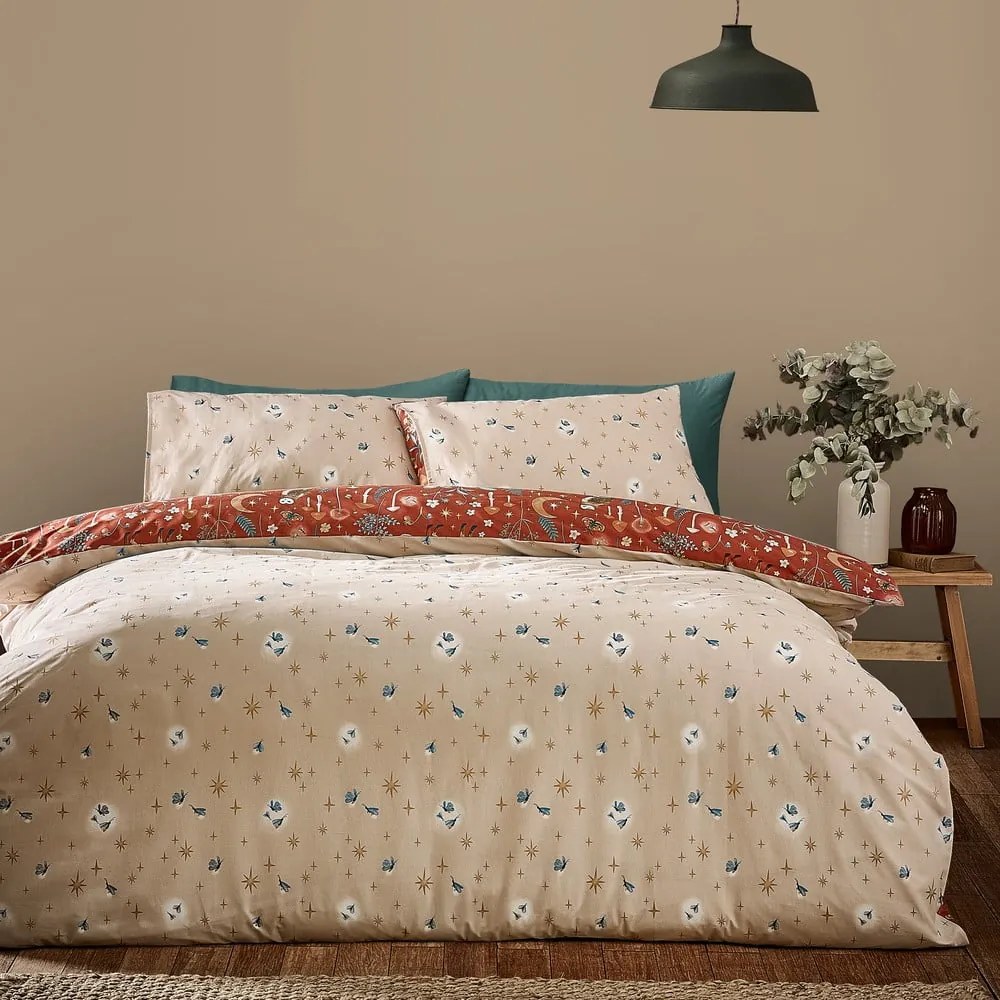 Set copripiumino e federa color mattone per letto matrimoniale 200x200 cm Enchanted Twilight Animals – Catherine Lansfield